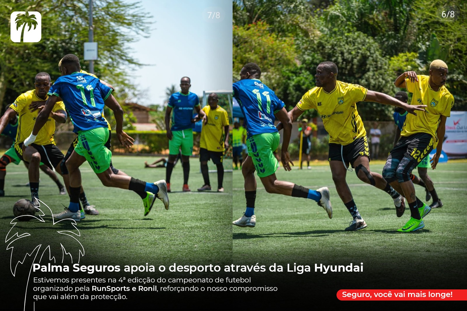 Jogadores em disputa de bola durante um jogo da Liga Hyundai