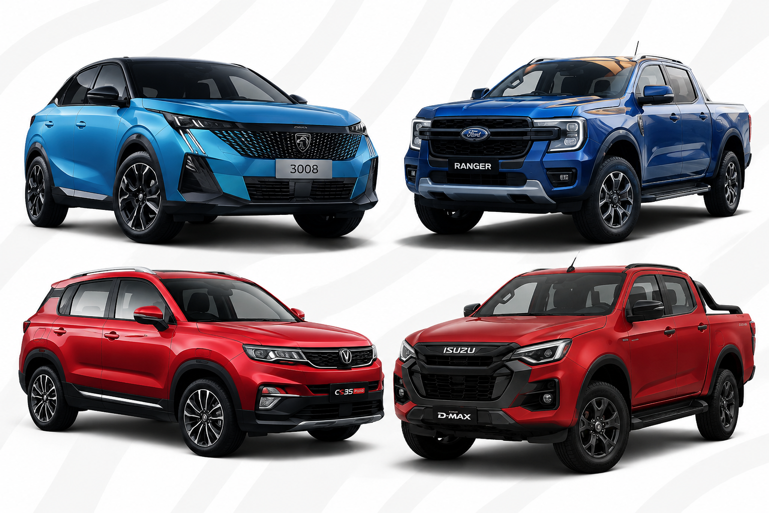 Viaturas ligeiras, SUV e pick-up abrangidas pelo plano de manutenção