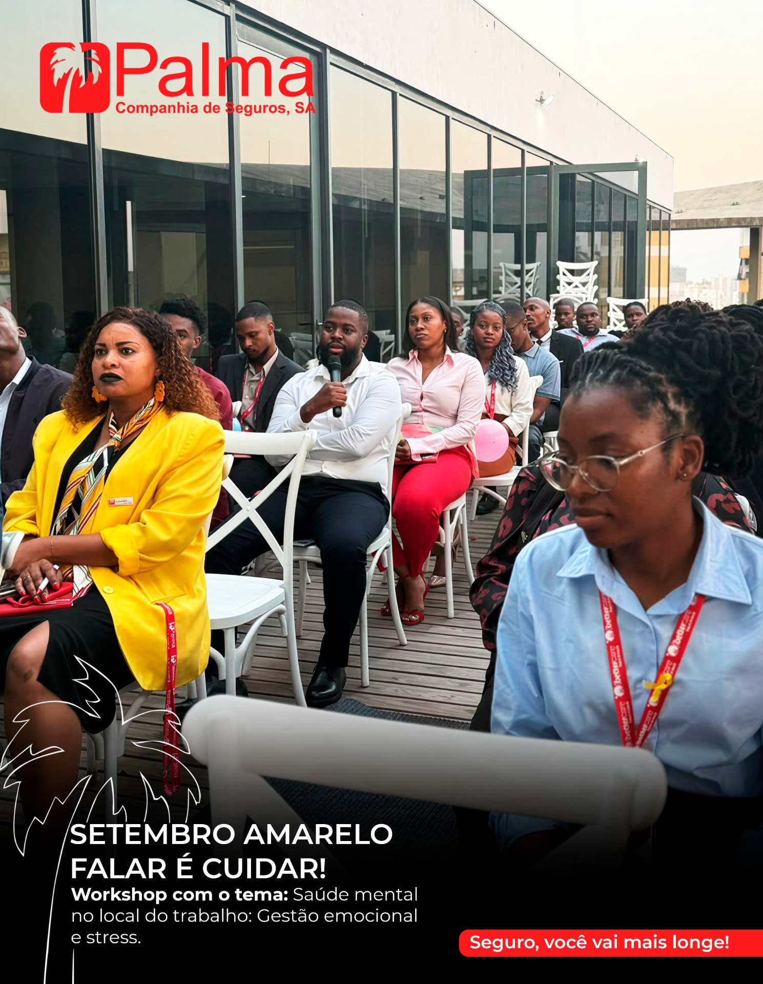Colaboradores partilham experiências durante o encontro de saúde emocional da Palma Seguros